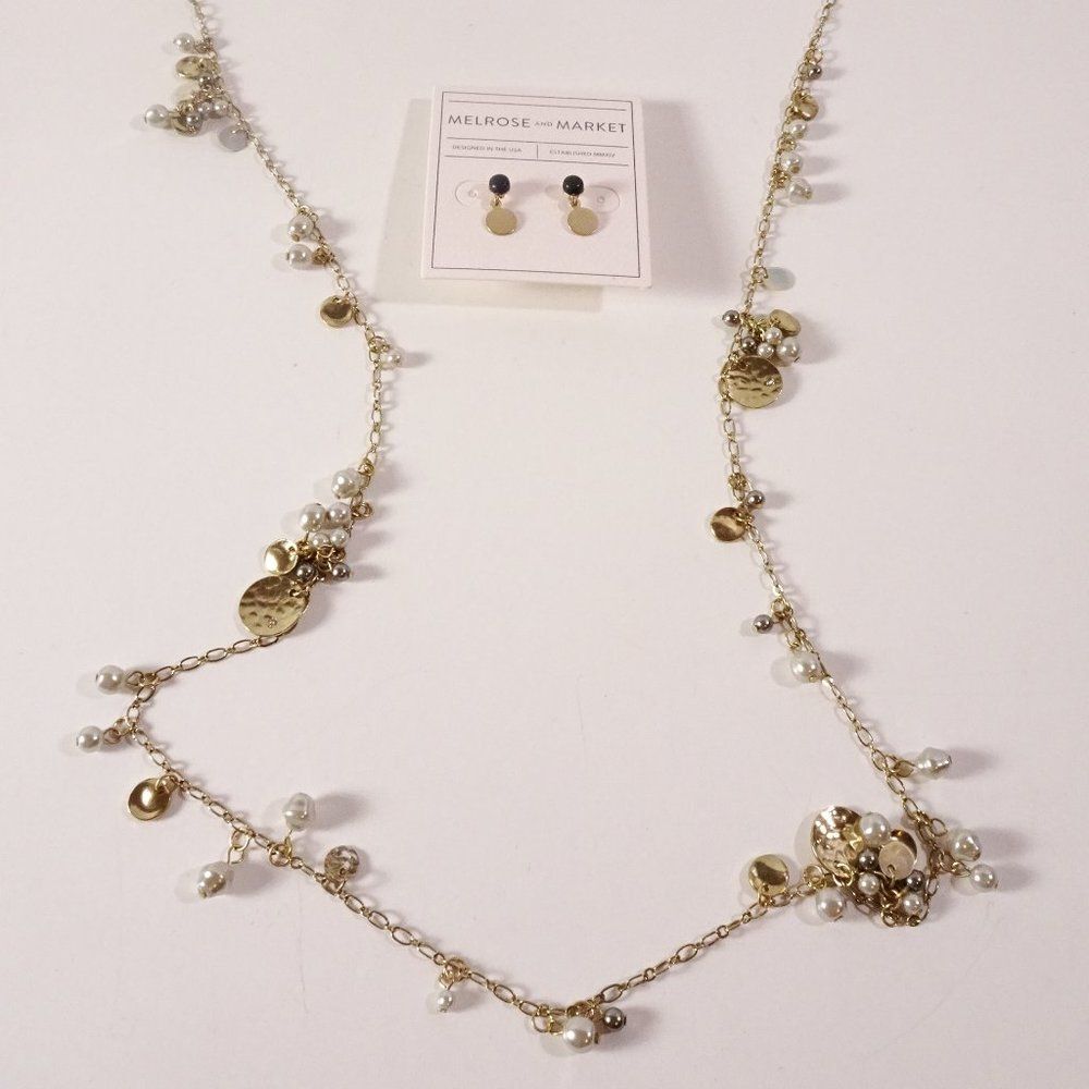 Ann taylor LOFT Bead Necklace Nordstrom bead Drop Earrings NWT 39 NWT 45